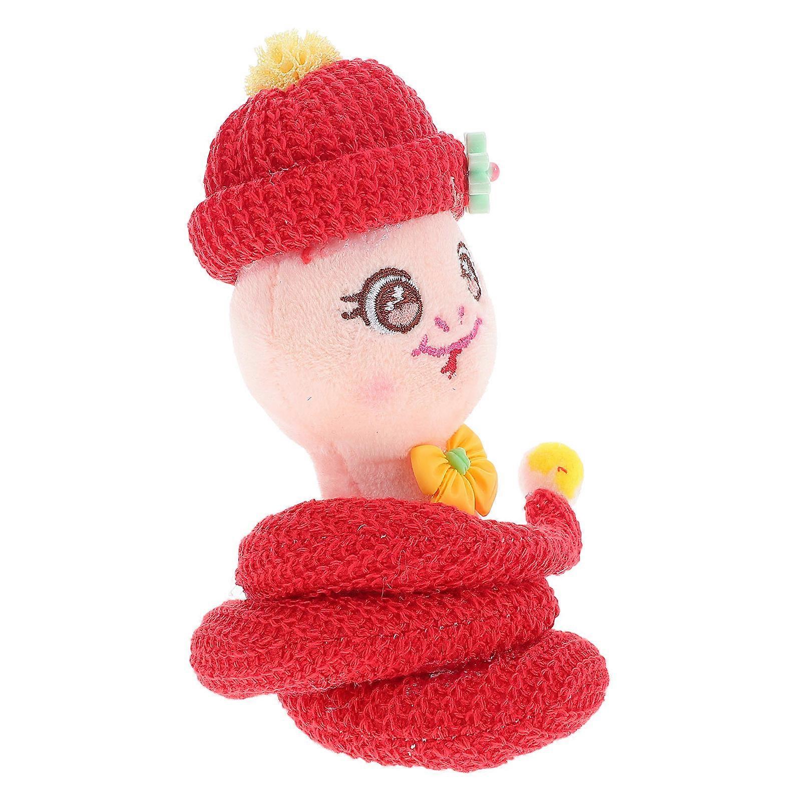 Stuffed Snake Plush Cartoon Toy for Decor 2Pcs Red Soft Plush Snake Dolls