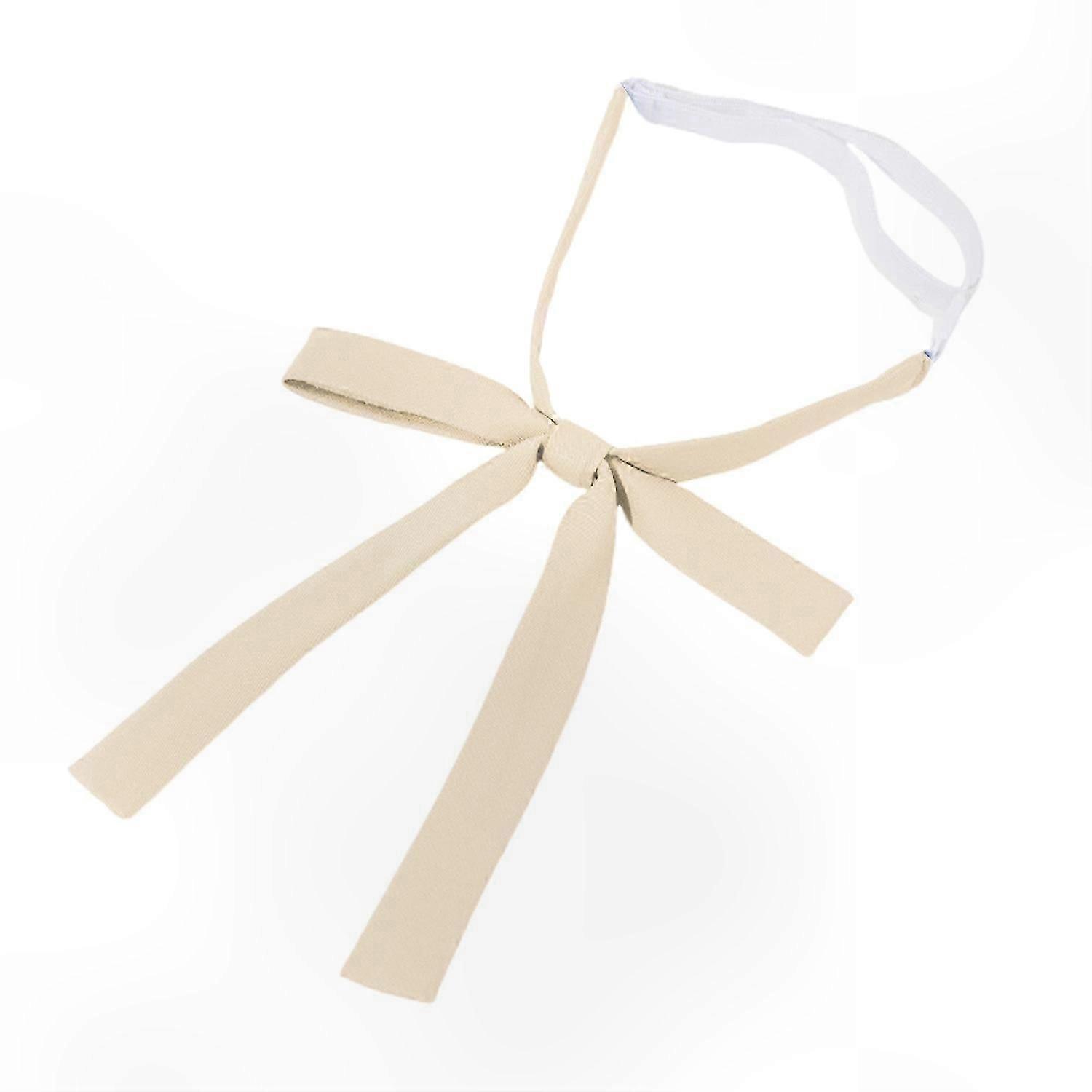 Elastic Band Bow Tie Adjustable Thin Strip Solid Color Neck Tie