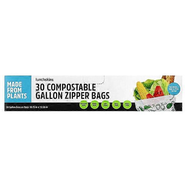 Lunchskins, Compostable Gallon Zipper Bags, 30 Count