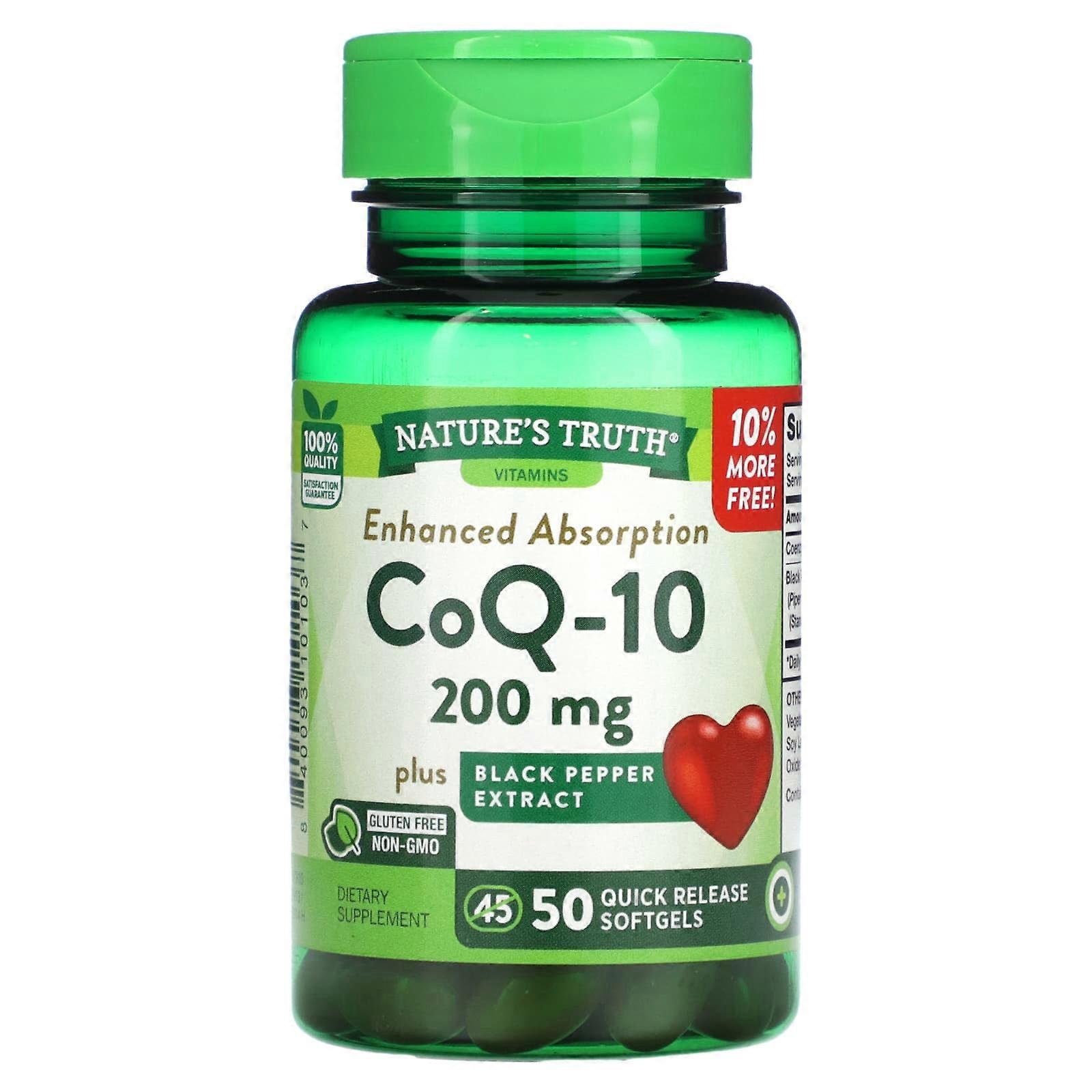 CoQ-10, Enhanced Absorption, 200 mg, 50 Quick Release Softgels