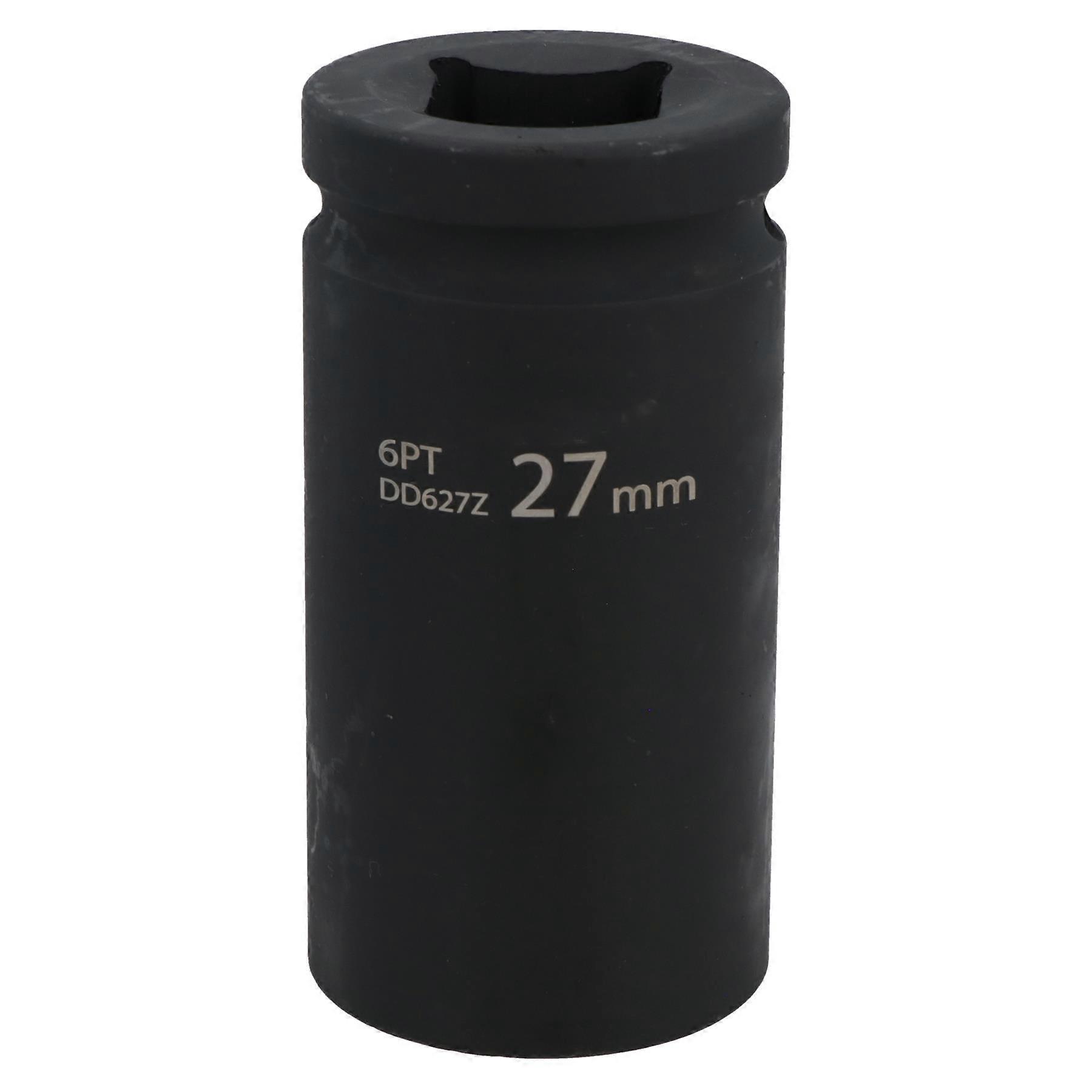 27mm Metric 3/4 Drive Double Deep Impact Socket 6 Sided Single Hex Thick Walled