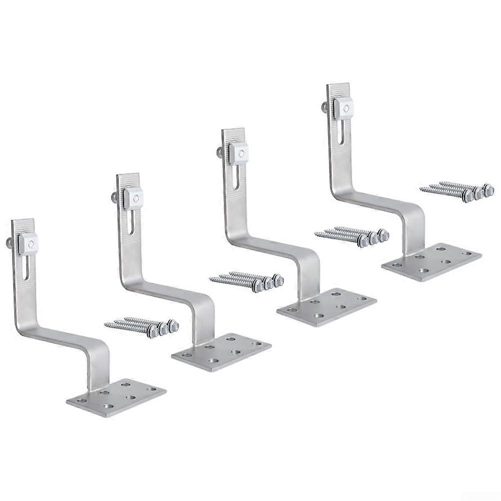 304 Stainless Steel Solar Panel Roof Mount Hooks Brackets For PV System Install On Tile And Color Steel Roofs Set Of 4