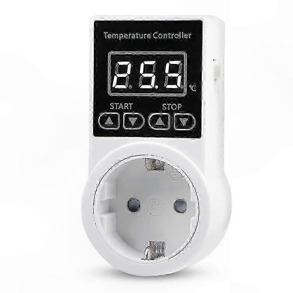 1pcs Digital Thermostat Socket with Sensor, Waterproof Temperature Controller