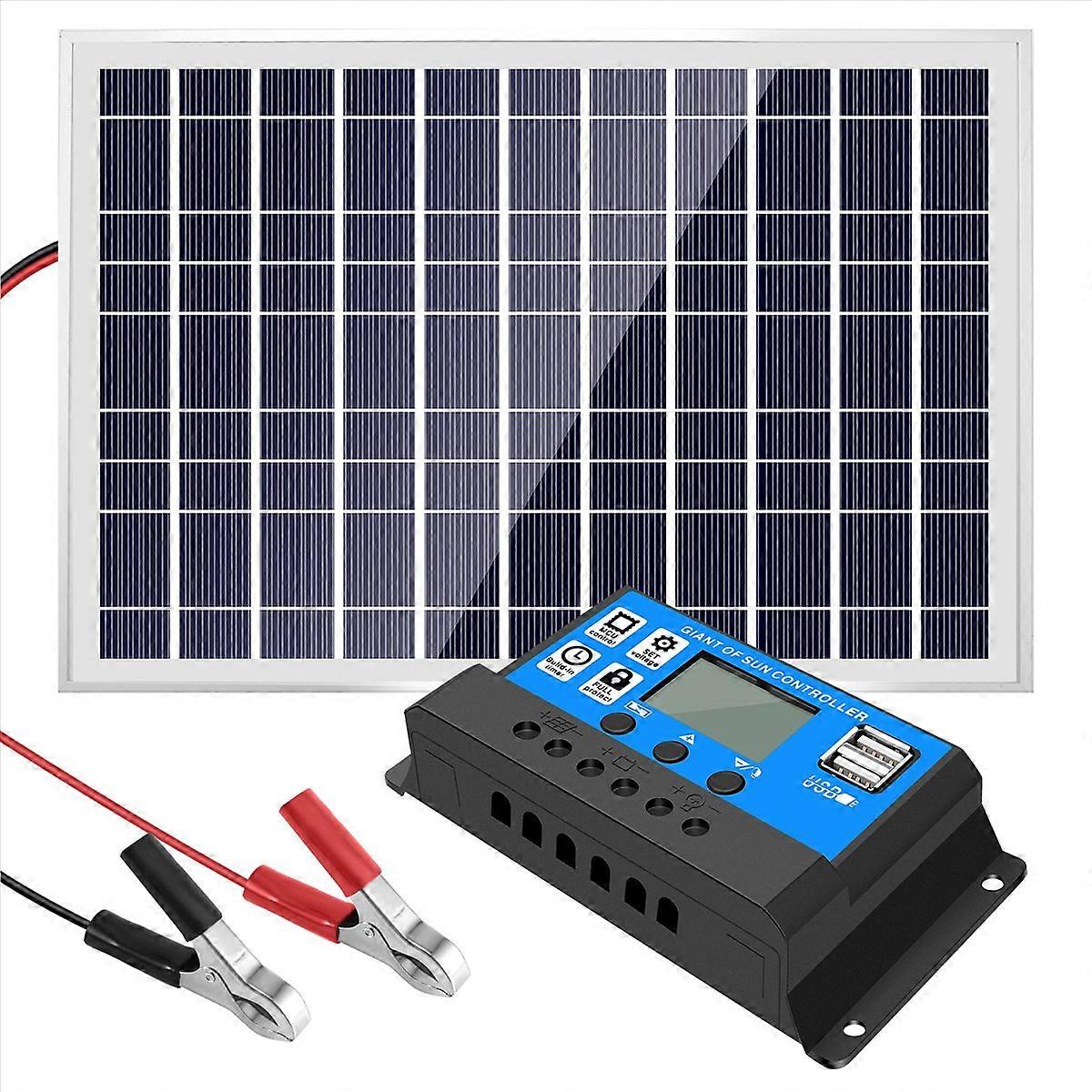 30W 12V Solar Panel Battery Charger+40A Controller for RV Car Boat
