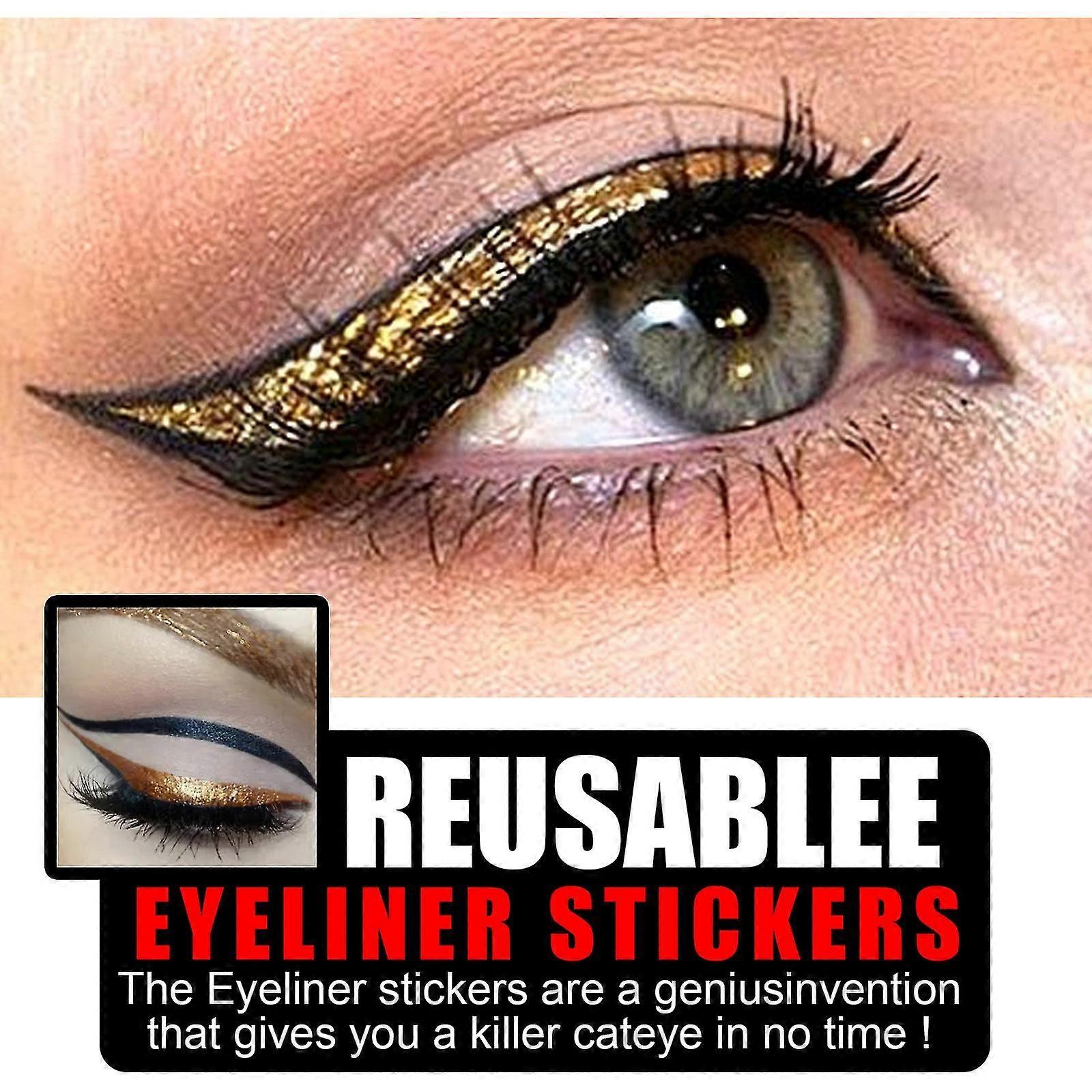 12pairs Reusable Eyelid Stickers Instant Outline Winged Lid Cosmetic Easy application