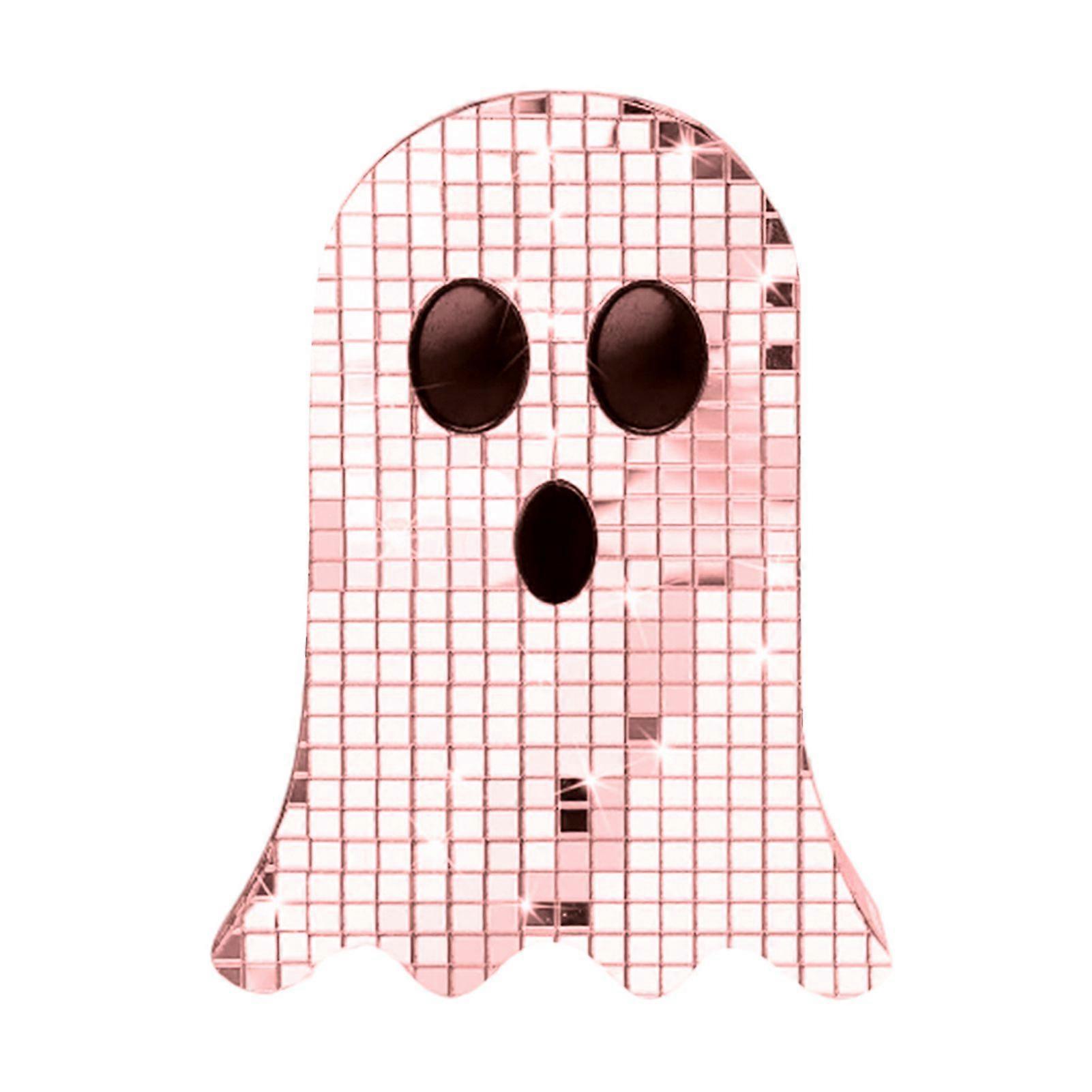 Jikaixiang Disco Ghost Statue Shiny Mirror Ghost Figurine Dazzling Reflective Ghost Ornament for Home Parties Bars Halloween Decoration