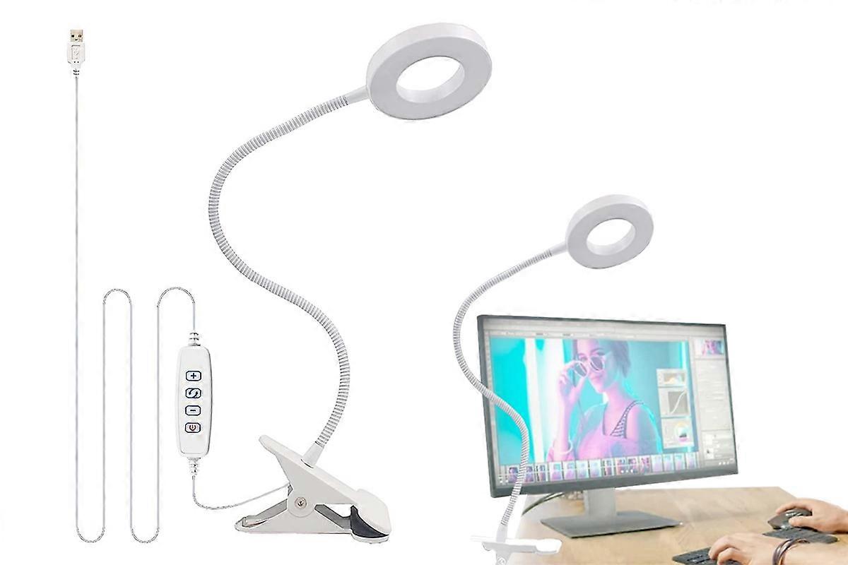 Desk Light USB LED Reading with Clip Dimmable Table Lamp Clip Bed Lamp