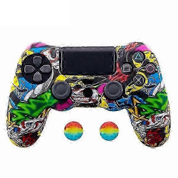 Thick Silicone Printed Thumb Grip Stickers for PS4 Dualsense Controllers - Durable Design