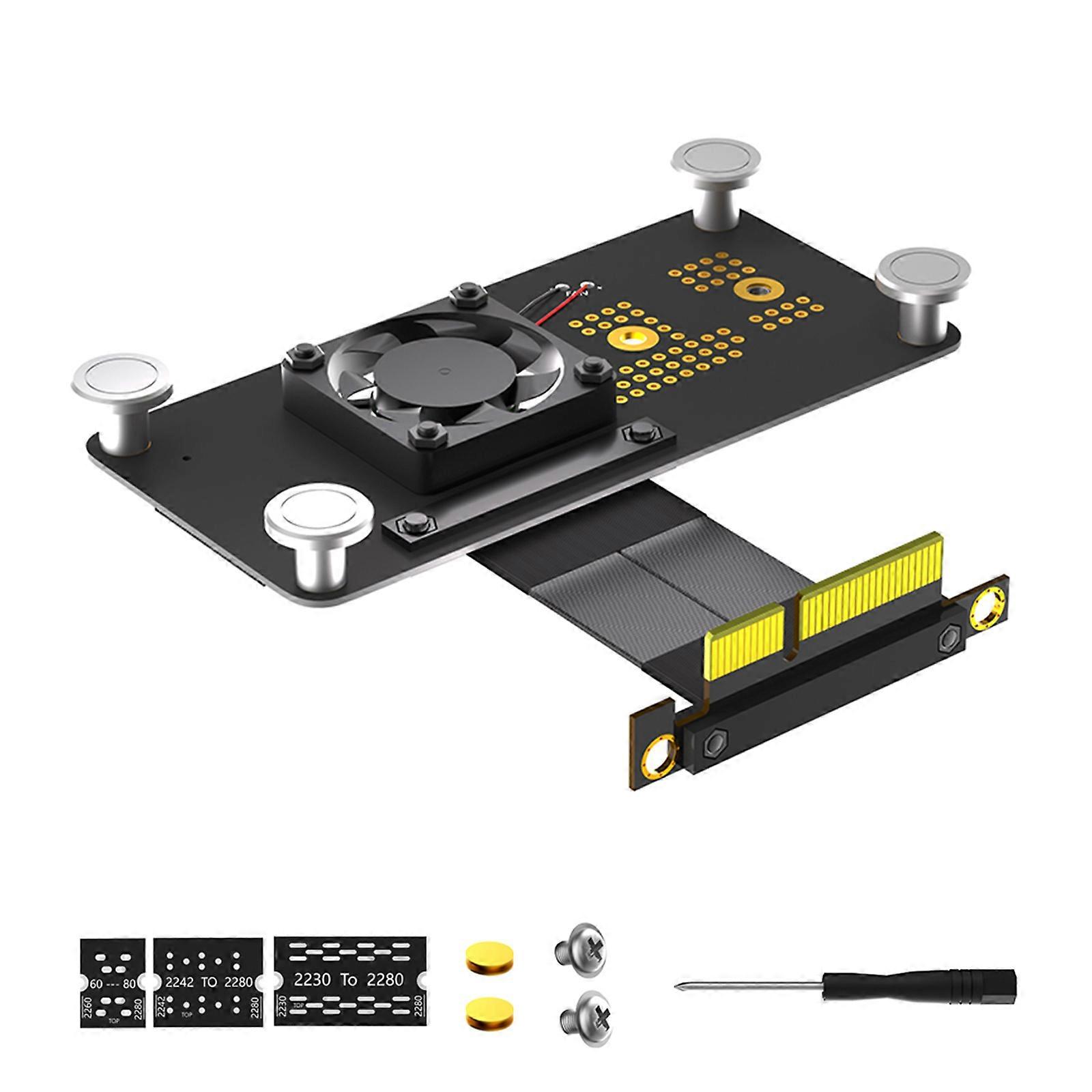 NGFF M.2 Key M Slot NVME SSDs to PCIExpress PCIE3.0 4X Converters Adapter Card with Fast Speed Extension Cable Multicolor