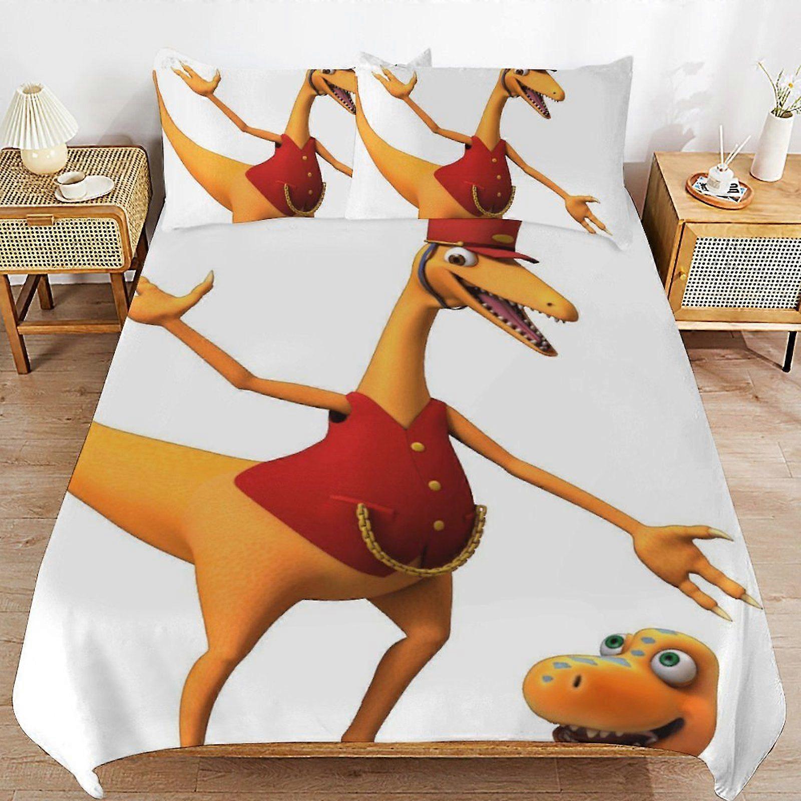d343 Dinosaur Train Practical Zipper Closure Soft Texture Long Use Comfort Thread Fabric Duvet Cover Sets Sleep b343