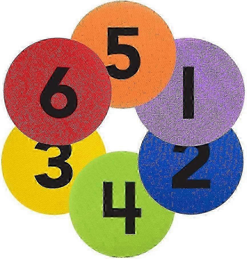 Carpet Dot Marker 6 Color Nylon Carpet Dot Sitting Marker Floor Dot Carpet Marker Circle Marker Dot with Numbers 1 to 36 For Kindergarten Pr
