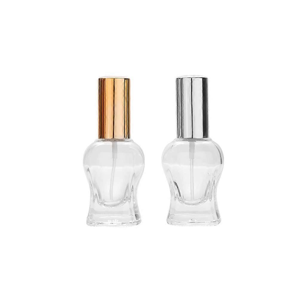 13ml Glass Spray Bottle 2Pack Silver And Gold Empty Refillable Perfume Atomizer For Perfume Lotion Essential Oil