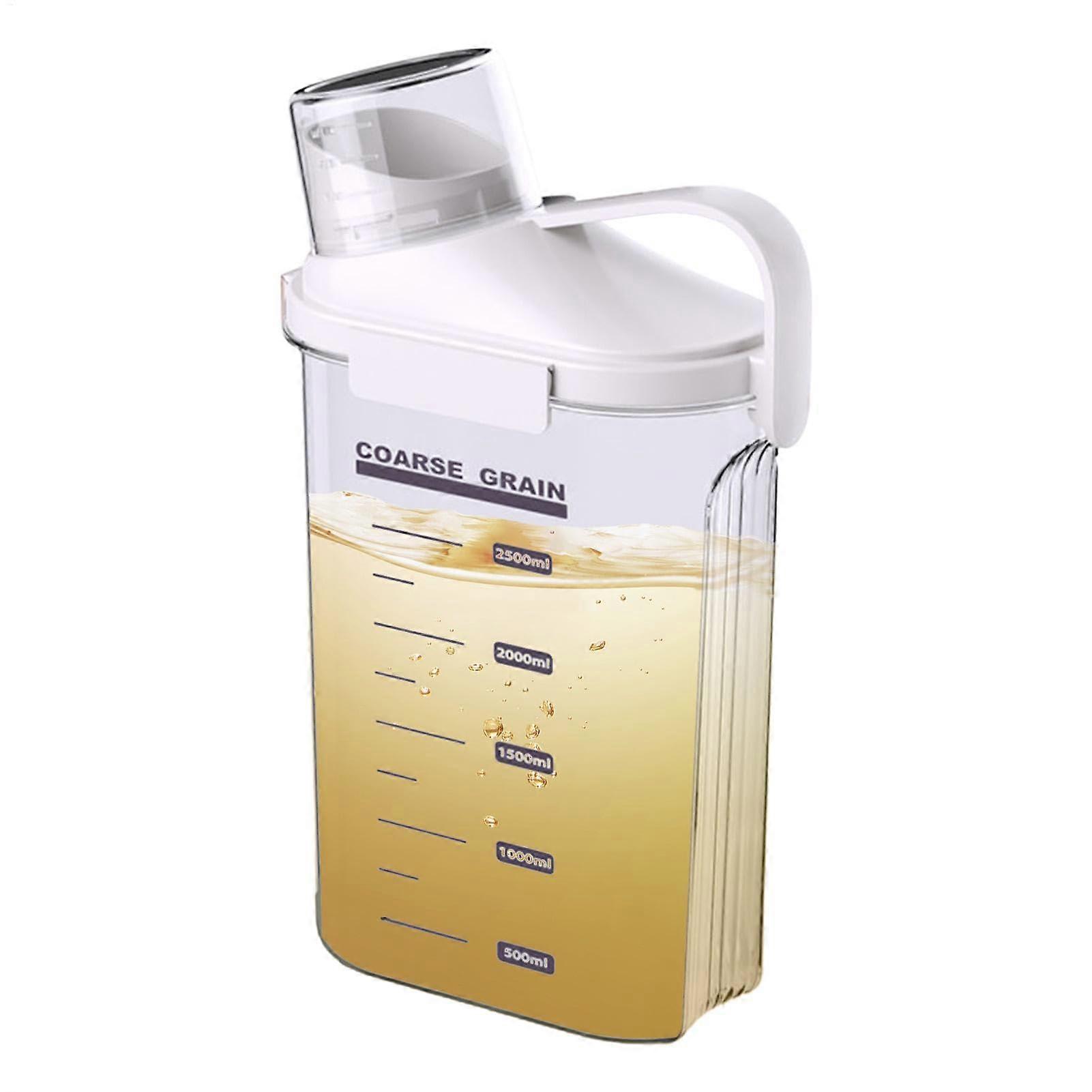 Cereal Storage Airtight Jars For Kitchen Large Dry Food Containers With Pourer Measuring Cup For Flour And Cereals