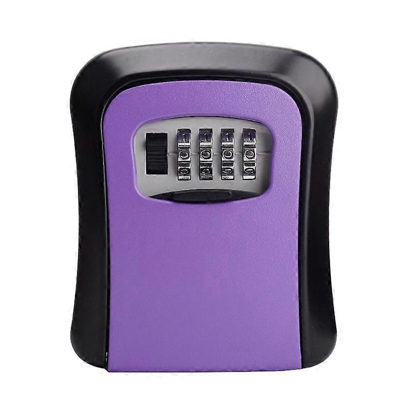 Key Lock Box 4 Digit Combination Wall Mount Key Safe Security Storage Box For Sharing Keys Securely Indoor And Outdoor1pcs-purple