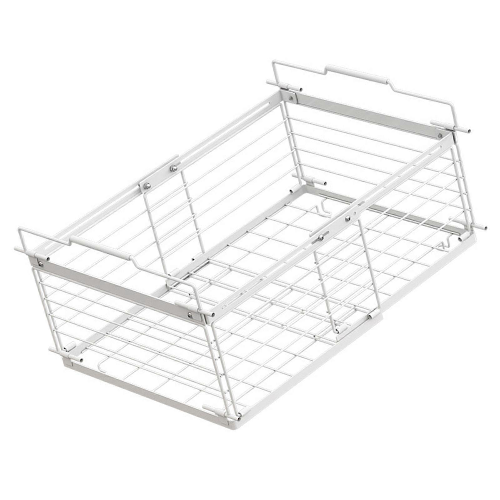 Large Metal Freezer Storage Basket Adjustable Stackable Organizer for Deep Freezer Cabinet Kitchen Accessories