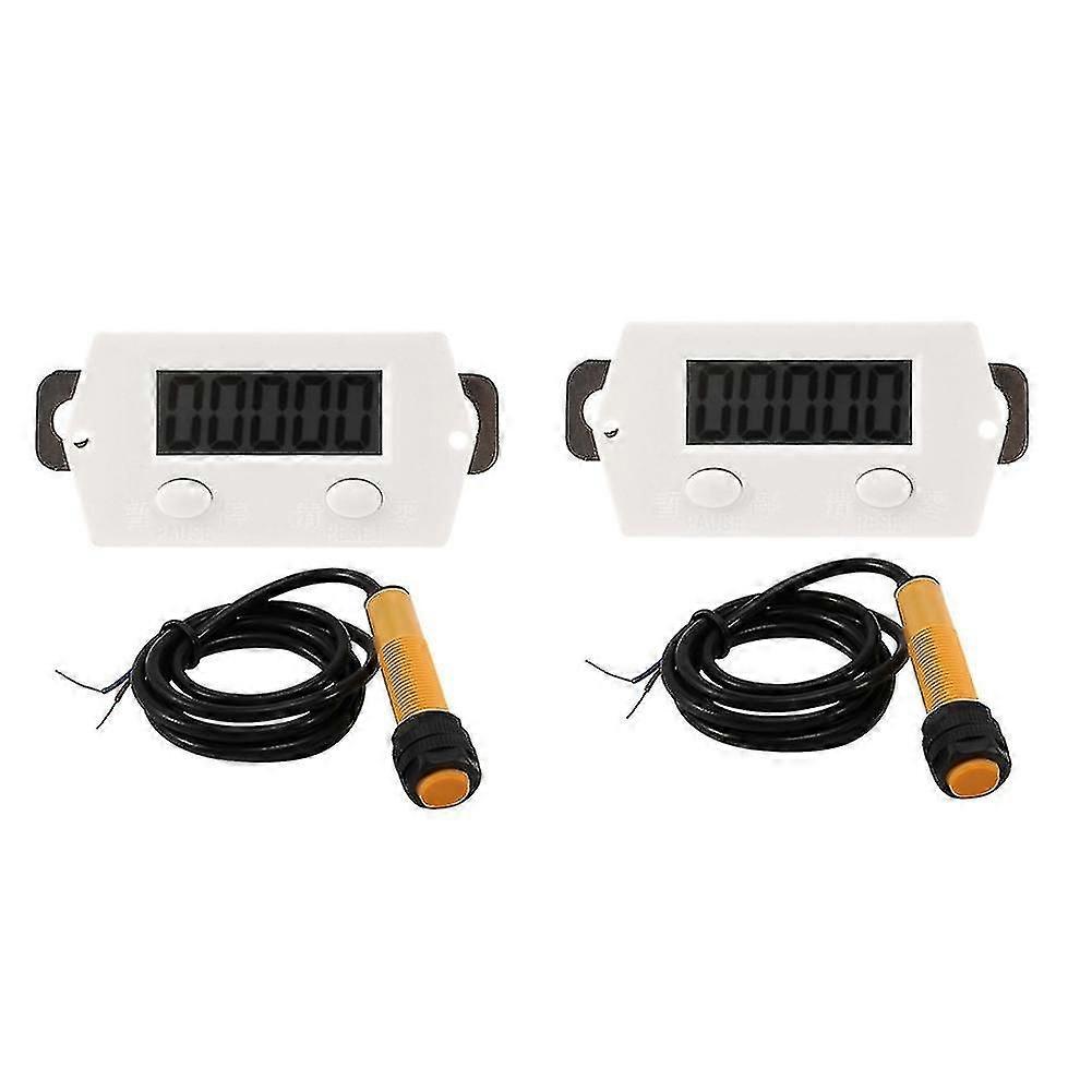 2x Lcd Digital 0-99999 Counter 5 Digit Plus Up Gauge + Proximity Switch Sensor With Magnetic