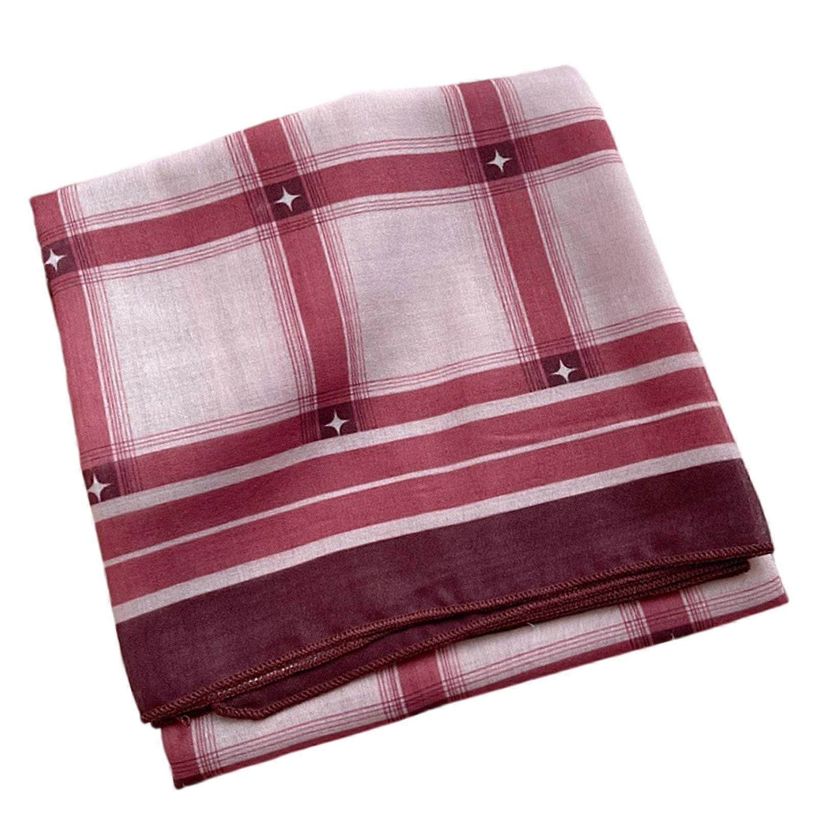 Underweight Cotton Scarf With Timeworn Checkered Pattern Soft Friendly Square Neckwear for Daily Outfits  Red 70x70cm