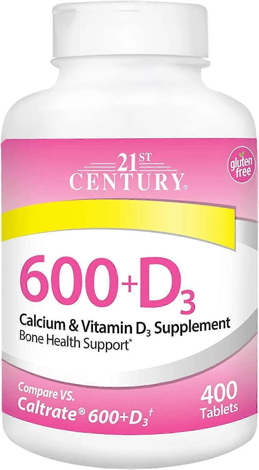 21St Century Calcium 600 + D3, Caplets, 400 Ea