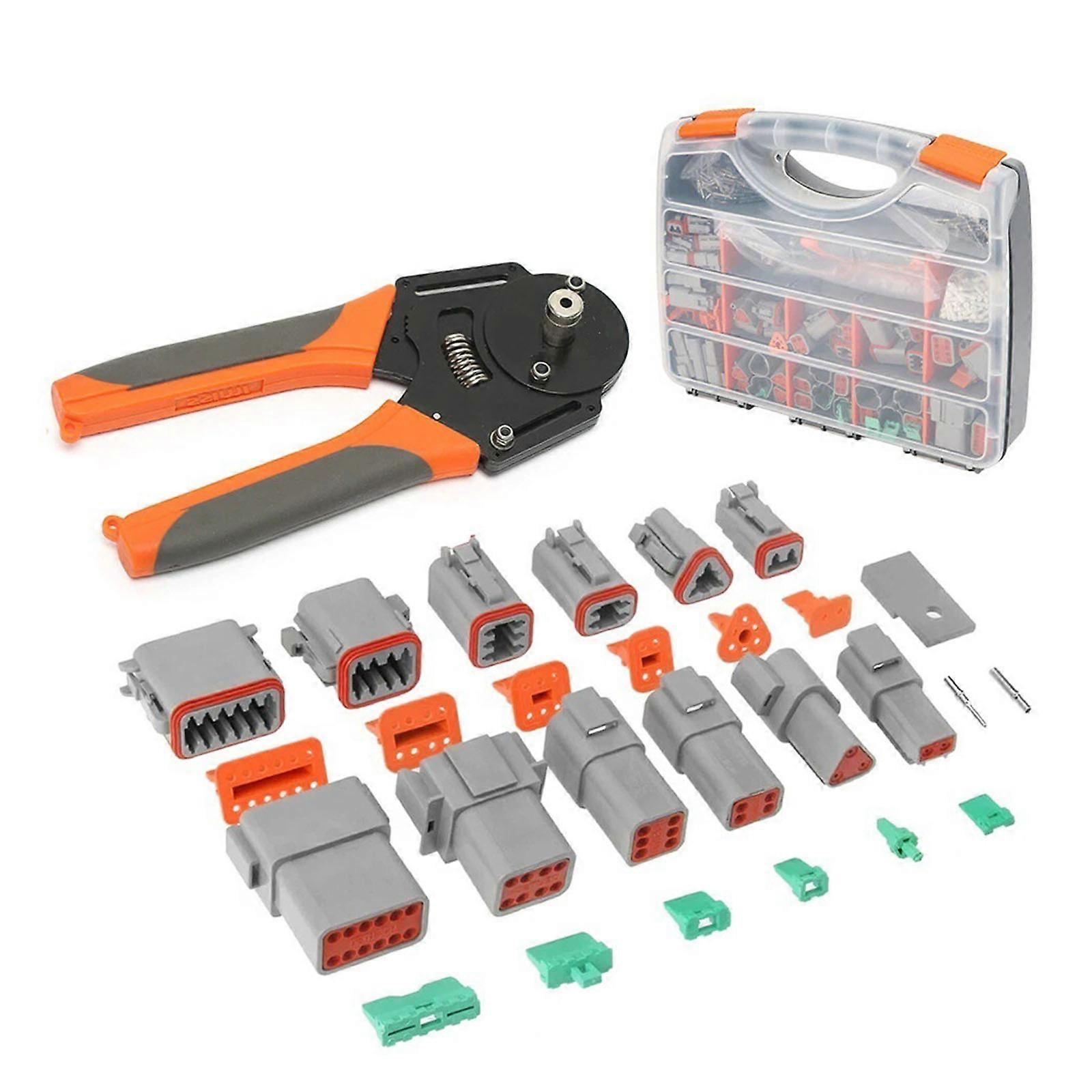 Multipurpose Automotive Boats Marine Terminals 1600pcs 2 3 4 6 8 12 Pin Option With Corrosion Resistant Crimping Tool Multicolor