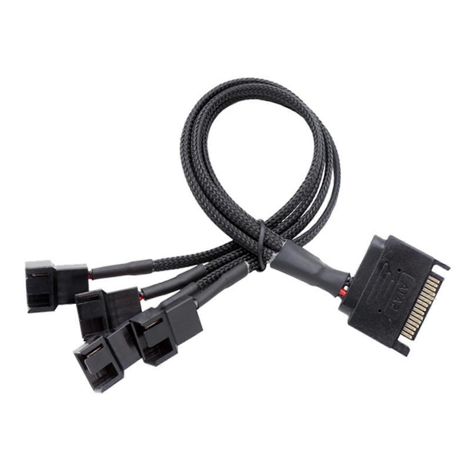 4Pin Fan Splitter Adapter With SATAs Interfaces Expandable Cooling Solution For Gaming Rigs And Workstations Computers Multicolor