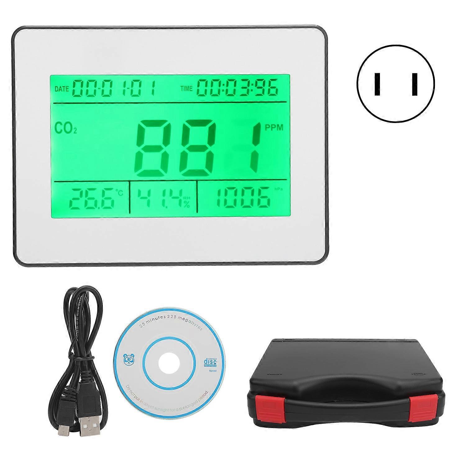 TL‑2000A Multifunctional CO2 Meter Temperature Humidity Recorder Air Quality Monitor AC 100‑240VUS P