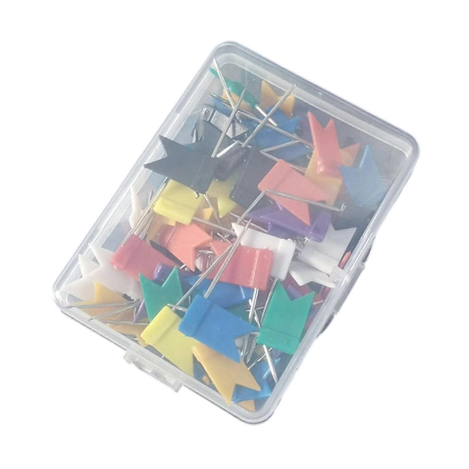 150Pieces Colorful Flag Pin Map Tacks Marking Pin Bulletin Board Pin Decorative Tacks for Cork Board Geography Lessons  color