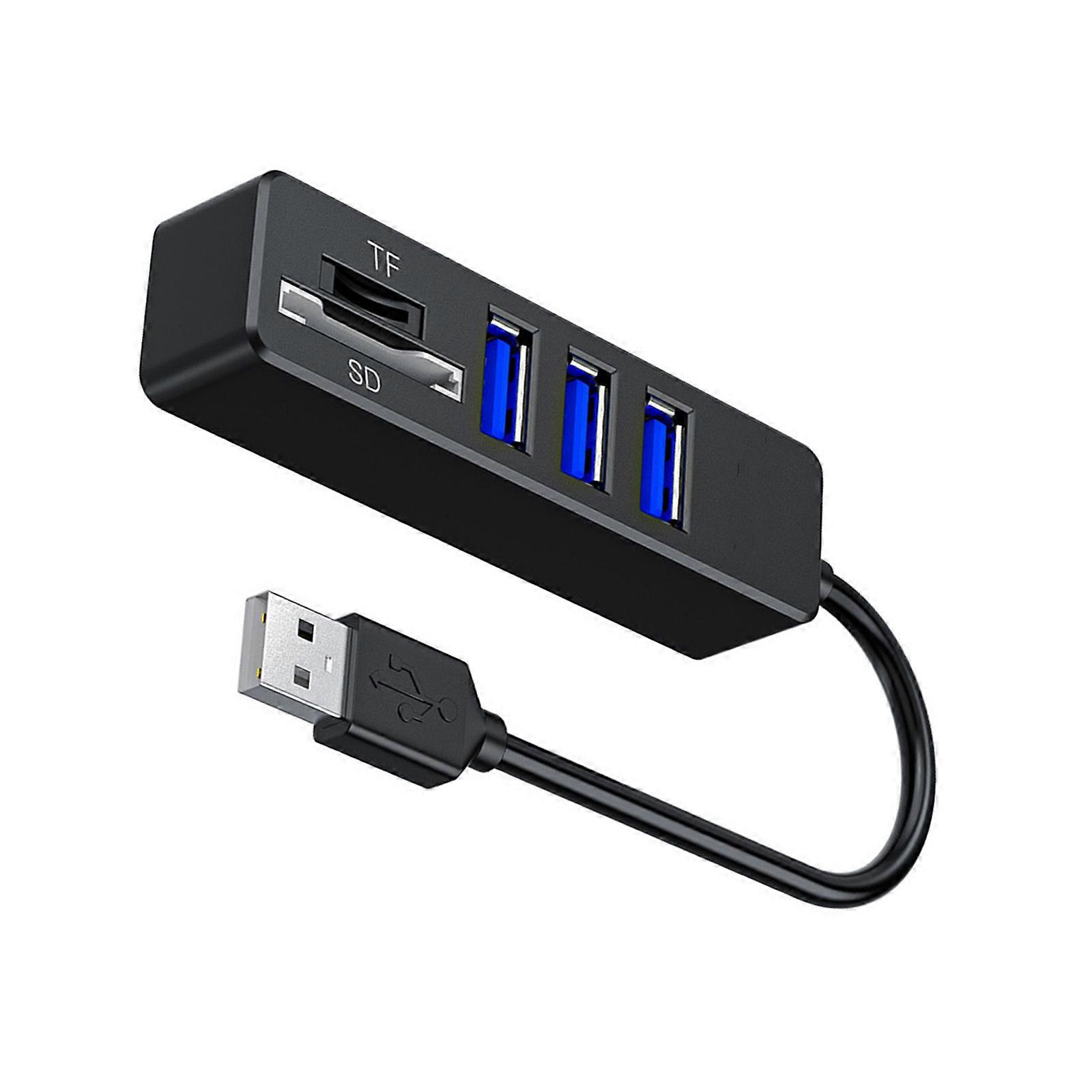 5Port USB Expander USB Adapter with 3 port Usb 2.0 Splitter Hub Fast Data Transfer with Card Reader Slots Widely Used Multicolor