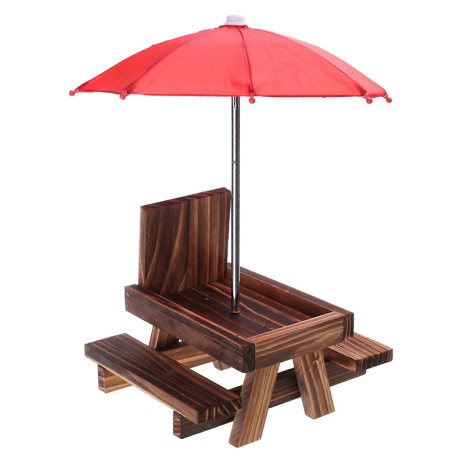 Durablity עכברים שולחן האכלה חיצוני תחנת האכלת ציפורים ידנית סנאים מאכילים קרוב ואינטימי עם טבע צבע שרוף