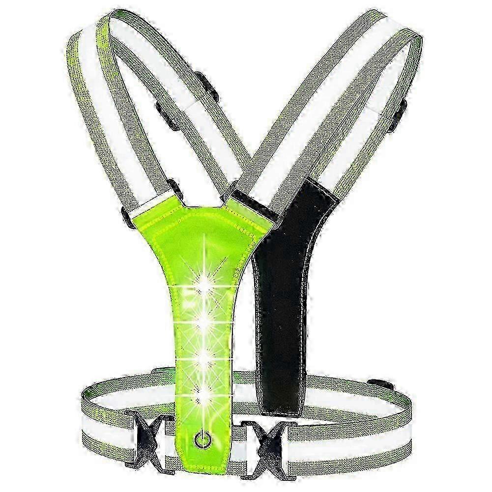 LED Reflective Running Vest,Adjustable Elastic Running Gear LED Light Up Vest Perfect for Running,W 2025