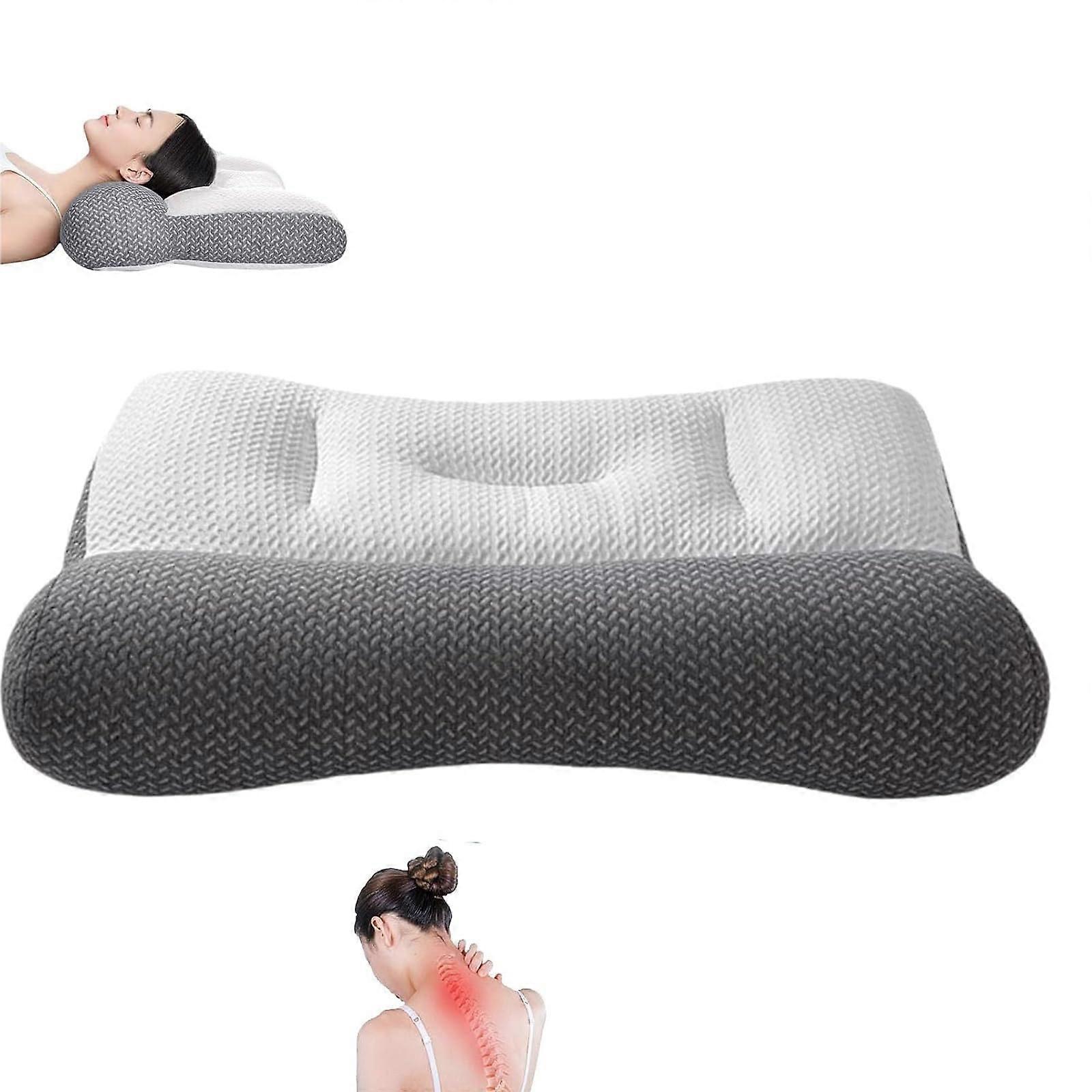 Goose Down Ergonomic Pillow for Cervical Neck Support and Side Sleeper Comfort