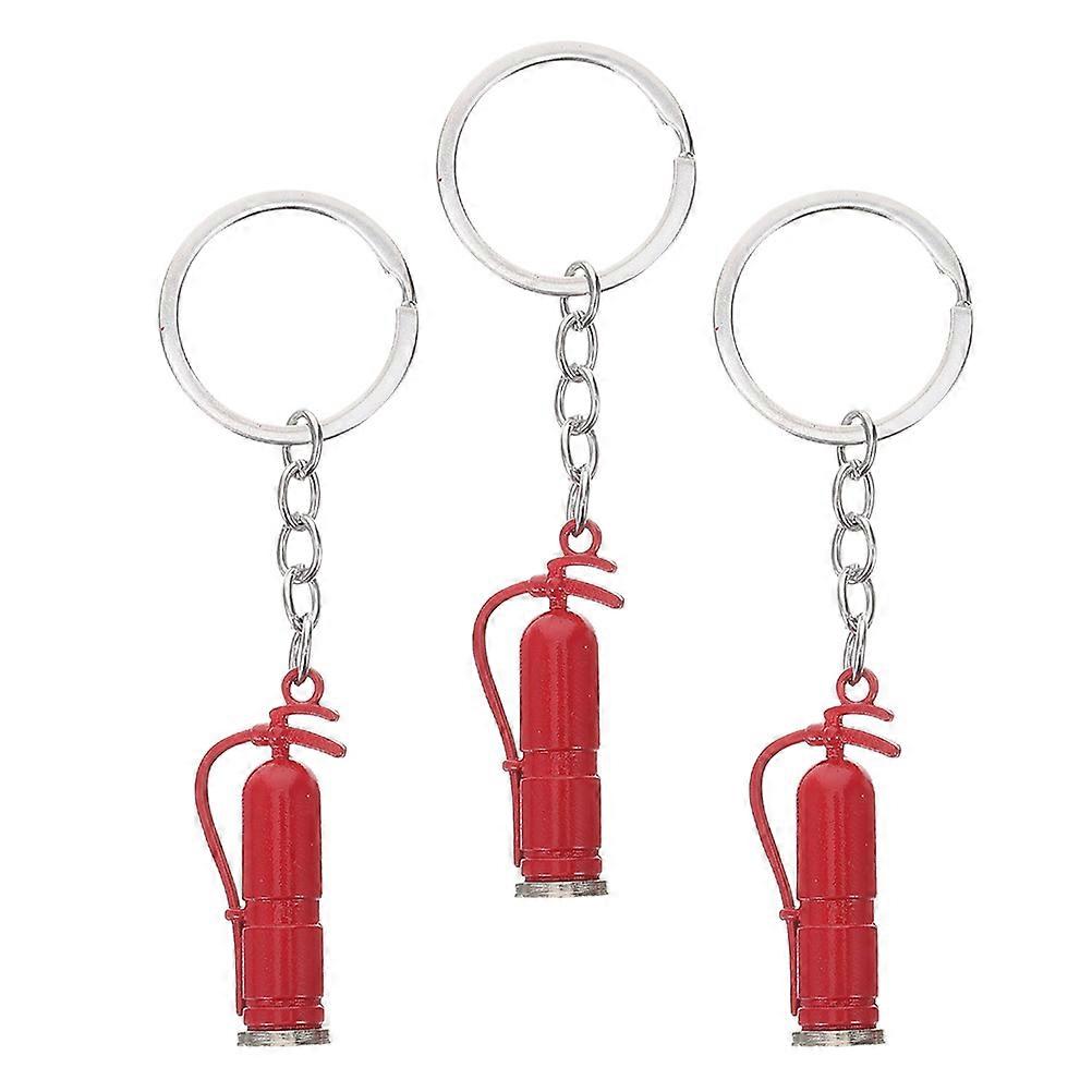 Firefighter Keyring Unique Fire Extinguisher Ornament for Hanging Keys 3Pcs
