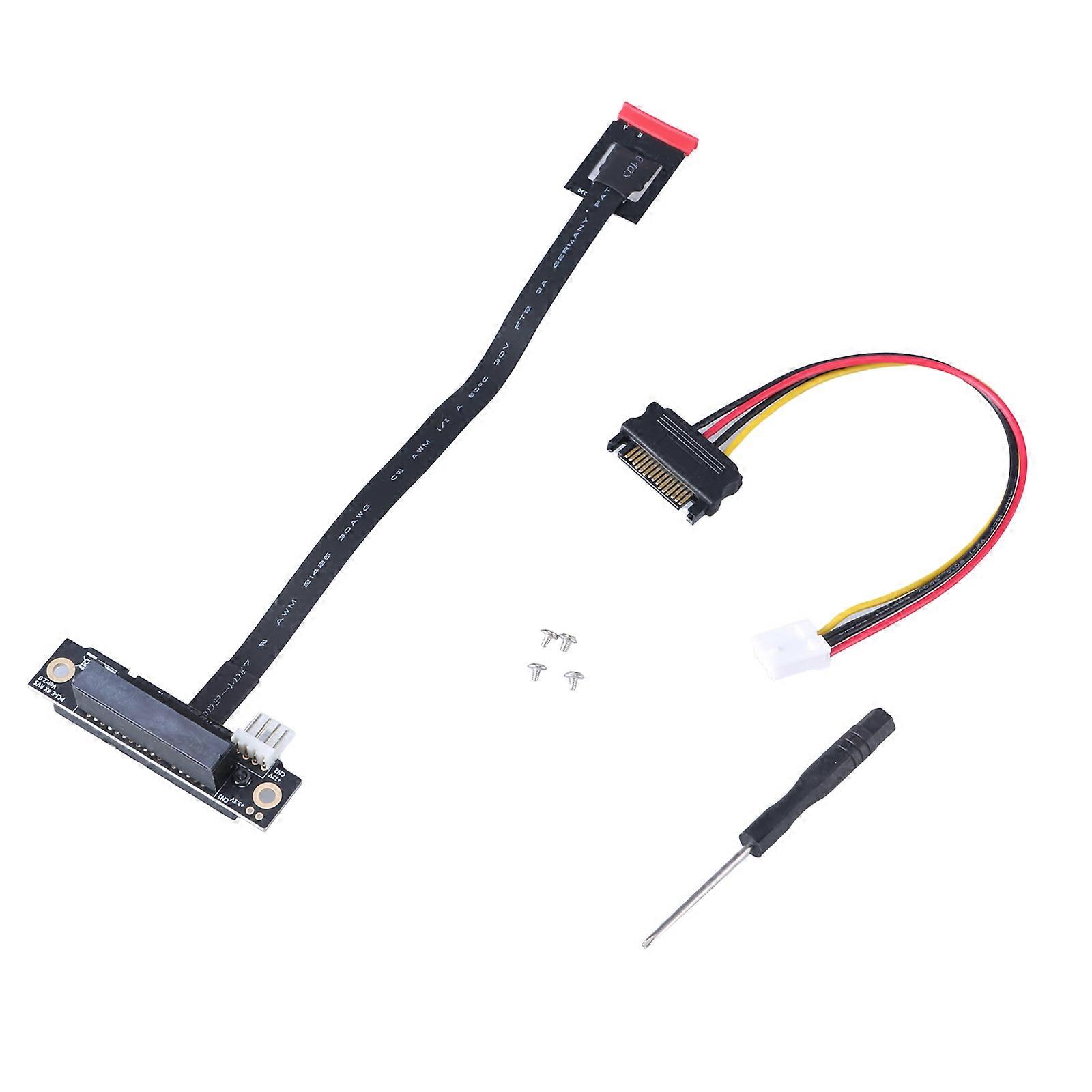 270 Degree  NGFF Key A+E to PCIE 4X Extension Cable with 12V Power Input High Compatibility Multicolor