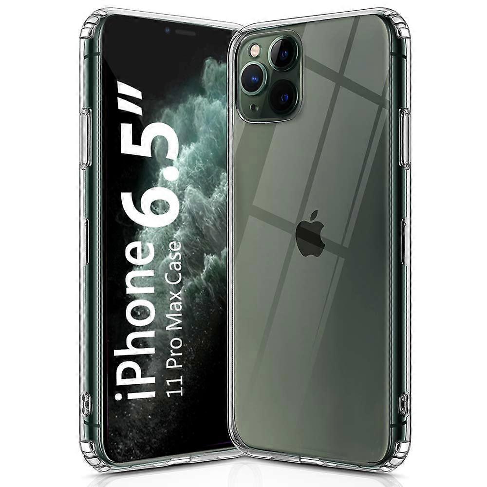 Compatible with iPhone 11 Pro Max Case Clear 6.5 inch, Simyoung Shockproof Full-Body Protective Case with Hard PC Shell & Soft TPU Bumper