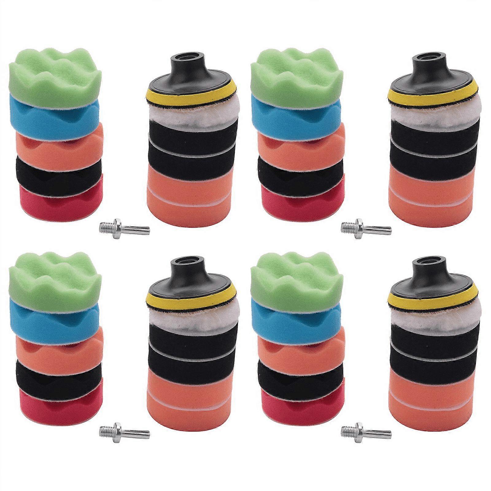 44Pcs 3 Inch Waves Buffer Polishing Pad Set for Car Polisher