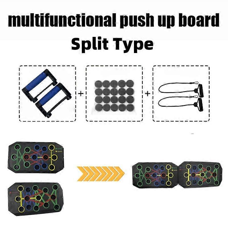 Versatile Black Push-Up Board with Colorful Handles - Durable, Lightweight & Adjustable Home Gym Exercise Equipment for Core Strength & Ches