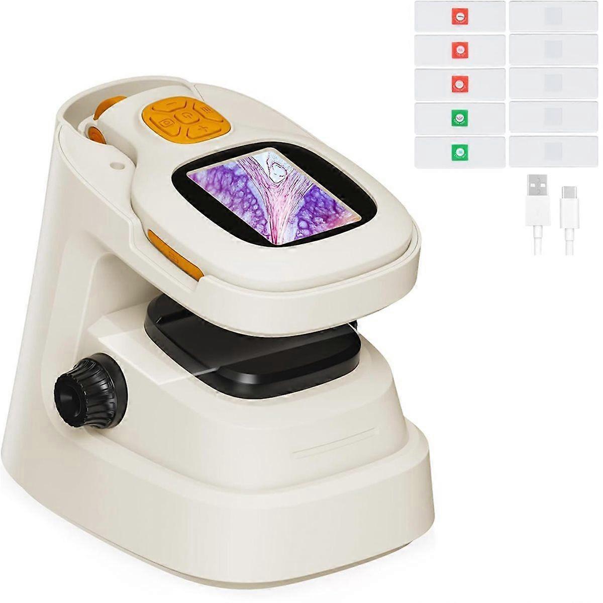 1000X Handheld Digital Microscope for Kids: Portable STEM Gift with 2" HD Screen, Slides, and Stand