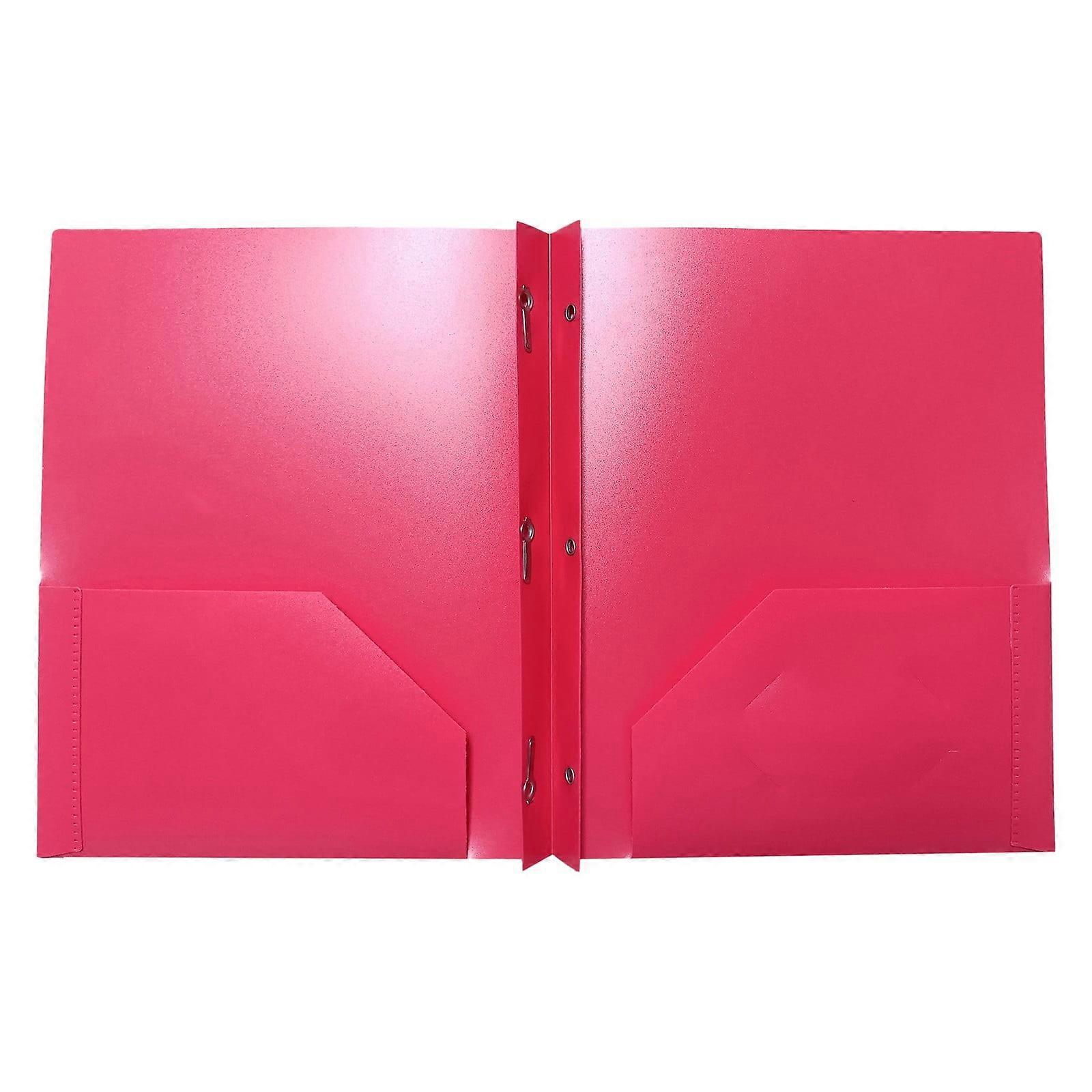 BCMMKLPP Heavy Plastic Folder with Pockets and Fasteners, 2 Pocket Folders, 3 Pointed Folders, Suitable for Students and Office Crowds