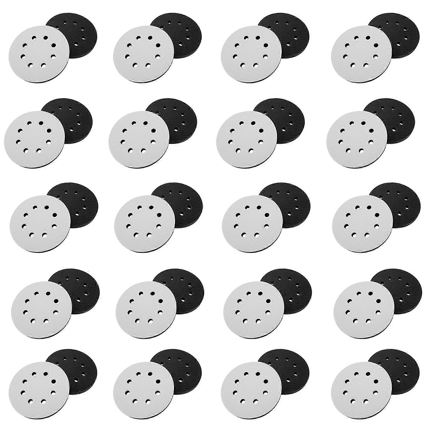 40PCS 5 Inch(125mm) 8-Hole Soft Sponge Interface Pad for Sanding Pads and Hook and Loop Sanding Discs