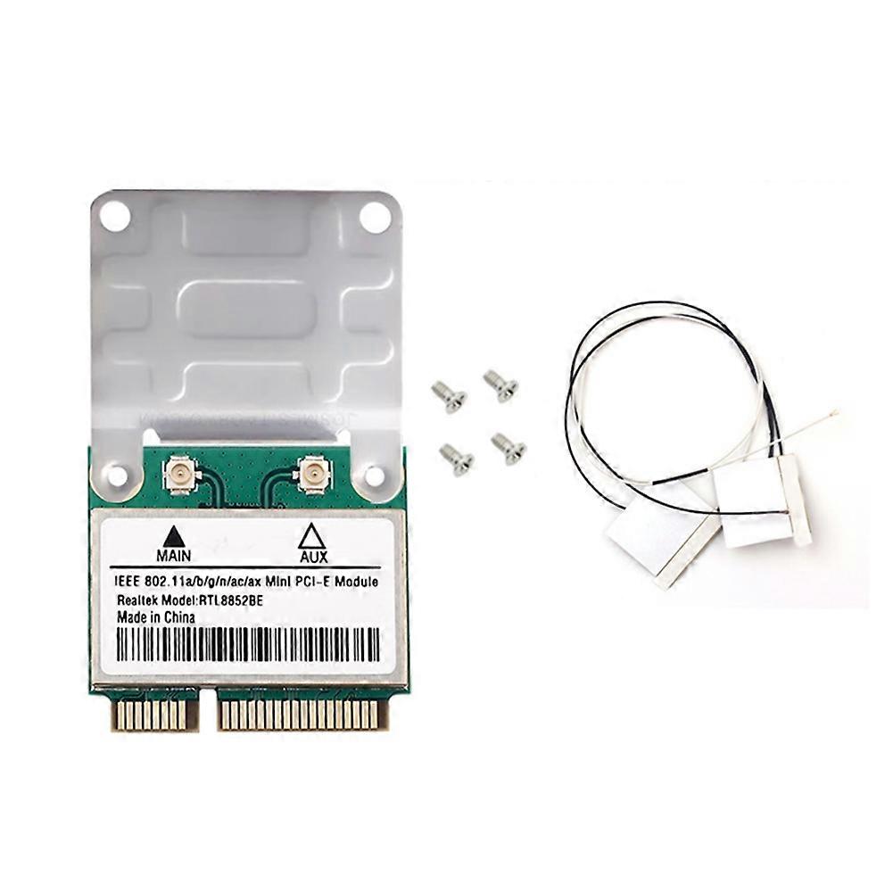RTL8852BE WiFi 6 Network Card with Internal Antennas BT 5.2 Mini PCI-E AX1800 Dual Band 2.4G/5GHz Adapter for Win 10/11