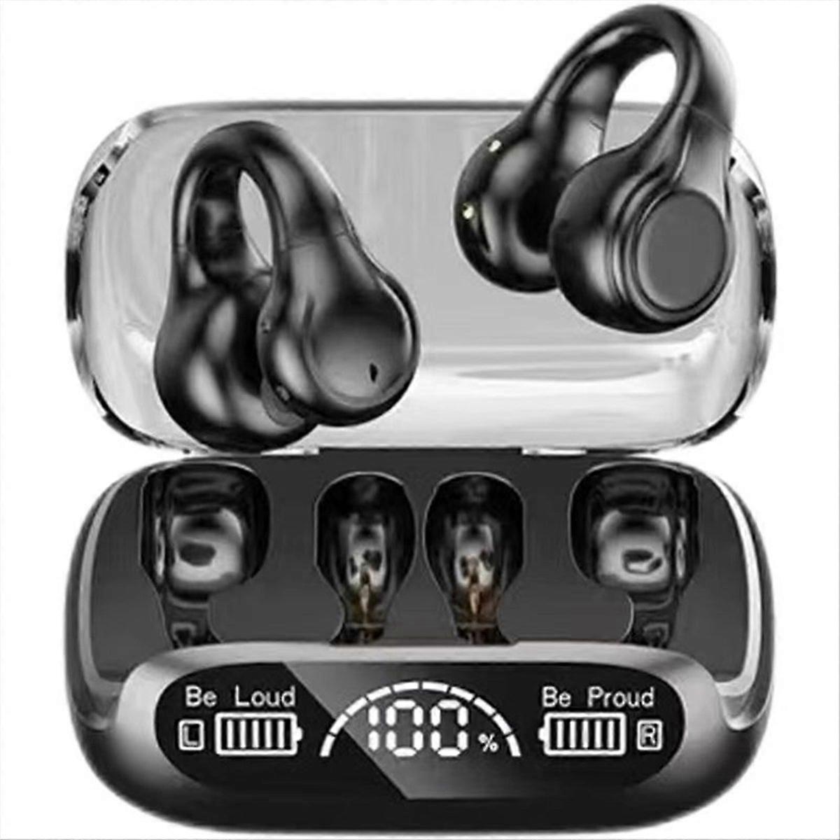 Bone Conduction Earphones Bluetooth 5.3 Wireless Fast Charging Black