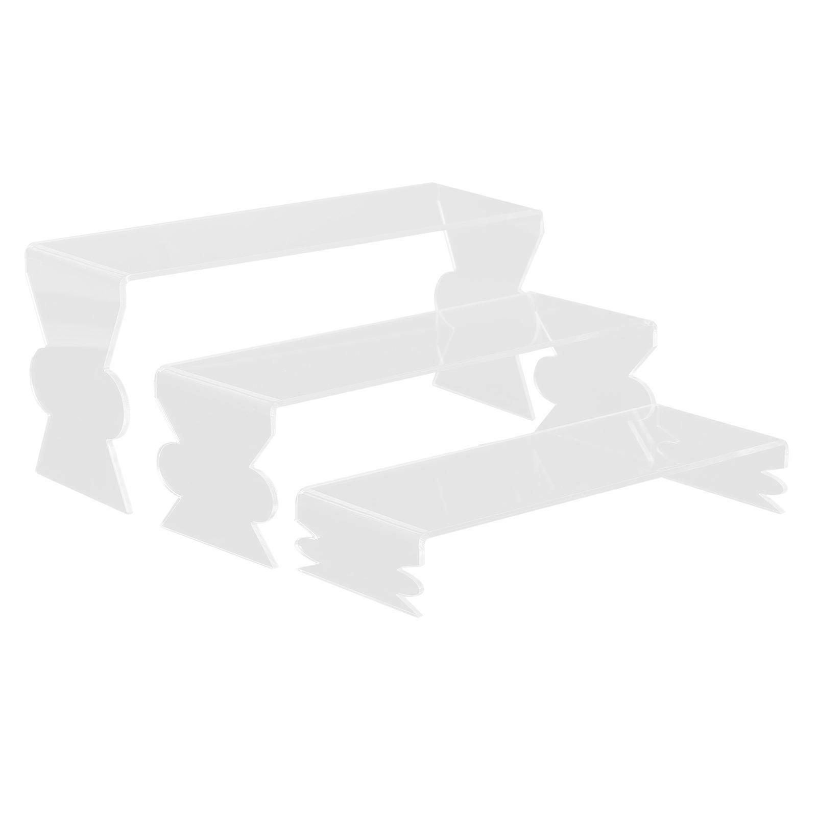 Tabletop Display Riser Shelf Figurine Display Rack Versatile For Organizers 21.50X7.50X6.50cm 3Pcs