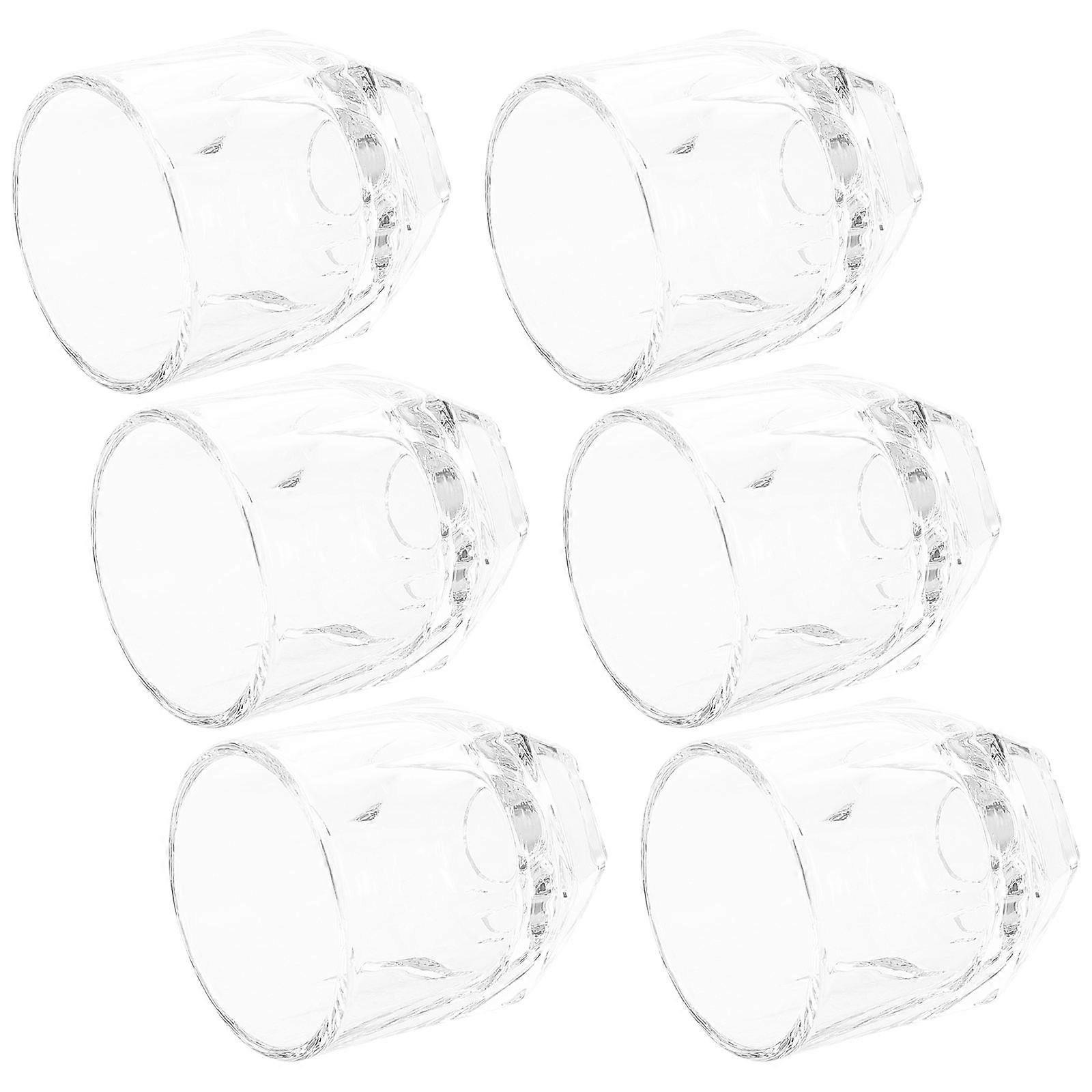 Whiskey Glasses Cups for Drinking 6Pcs Thickened Base Hexagon Glasses