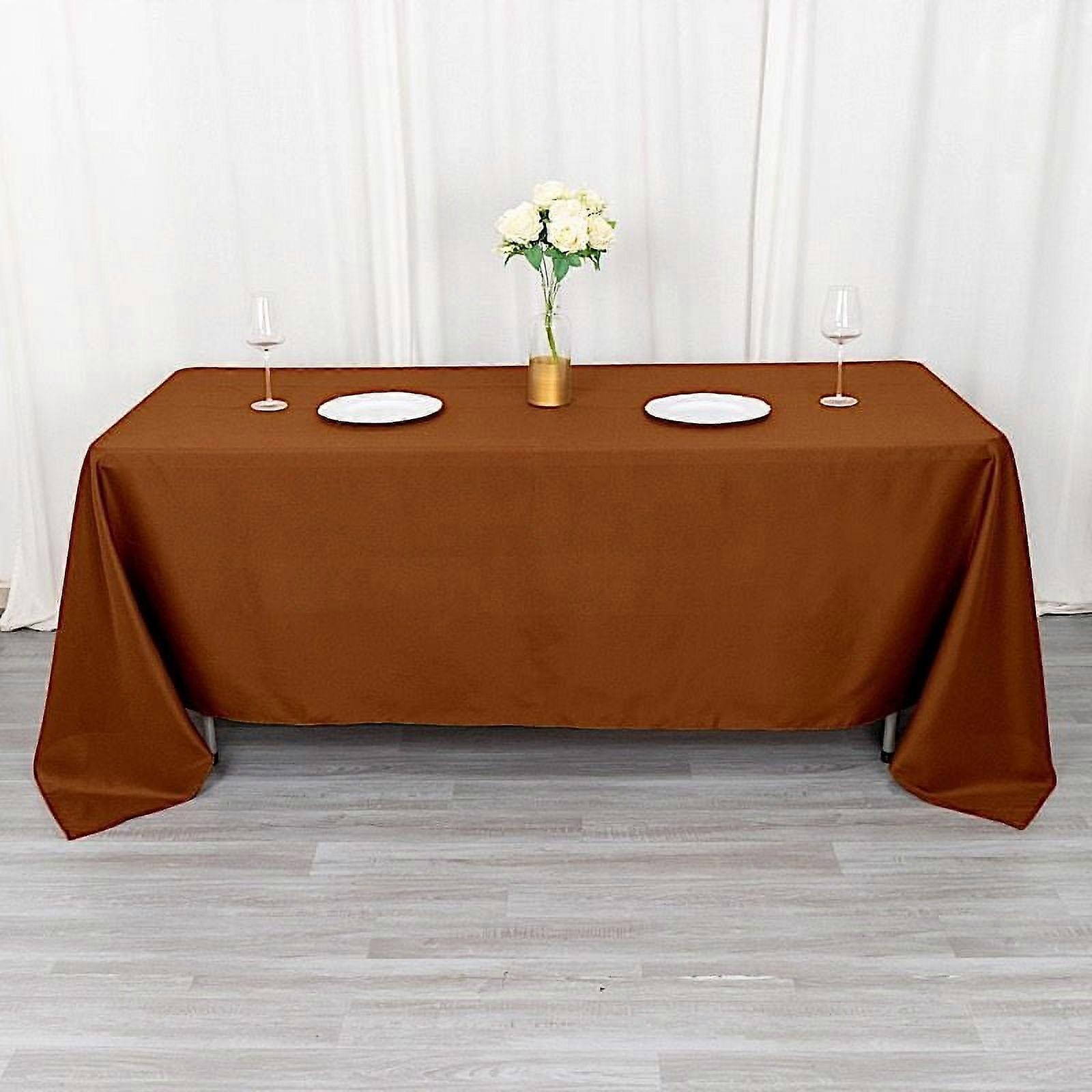 BalsaCircle 72" x 120" Polyester RECTANGULAR Tablecloth Table Linens Cinnamon Brown