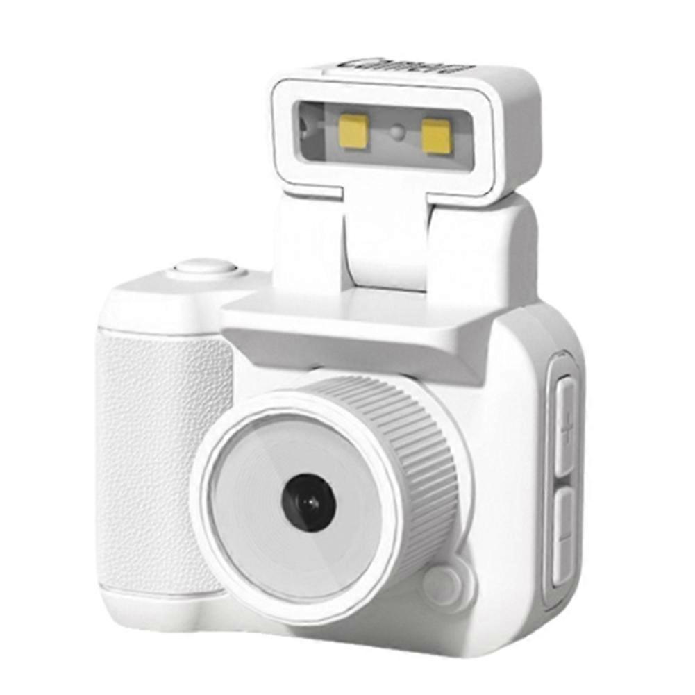 Mini SLR Style Camera Cmos with Flash Light & Charging Dock Portable Video Recorder DV 1080P with LCD Screen White