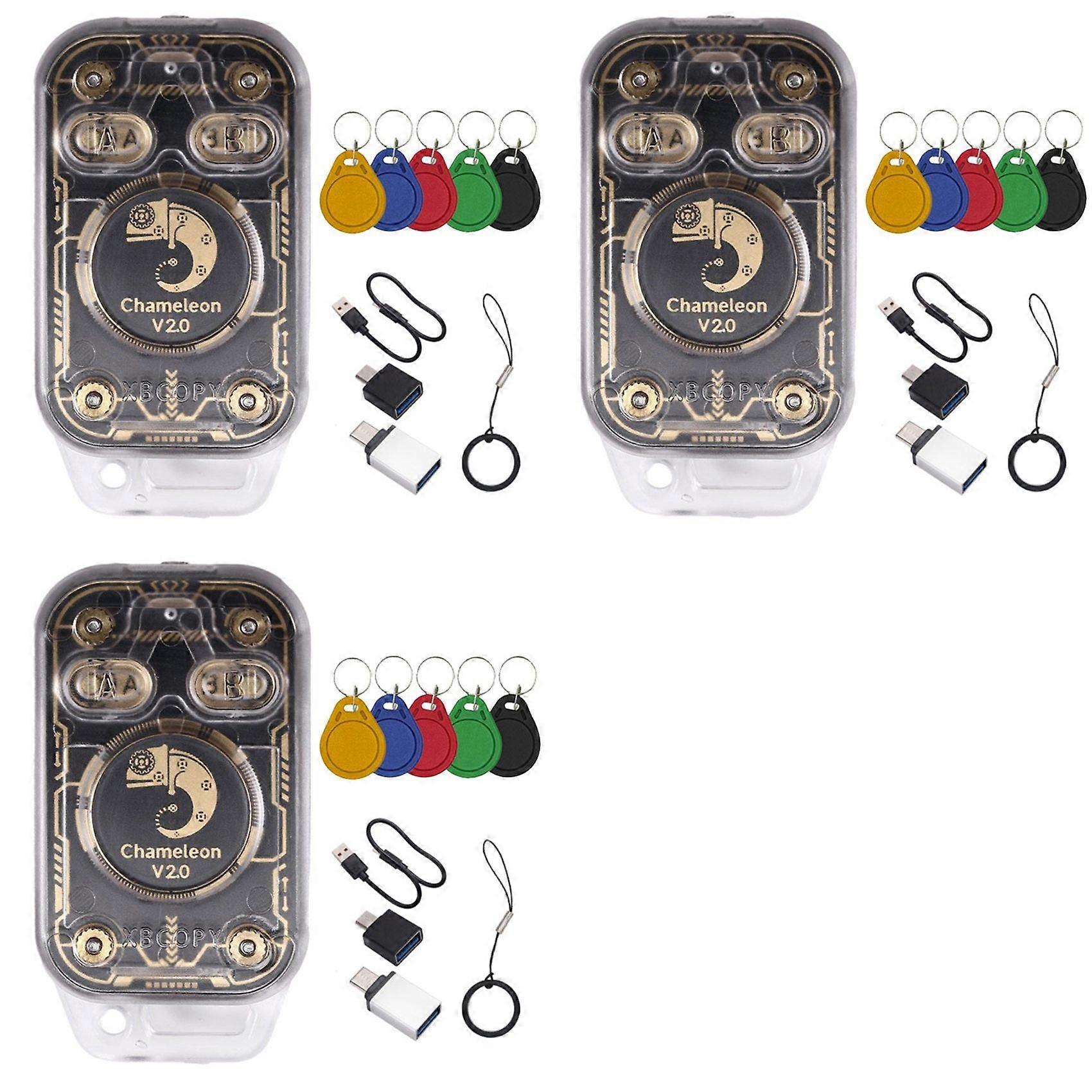 3X Chameleon V2.0 RFID Smart Chip Reader Emulator NFC Duplicator 125K 13.56Mhz +15XUID Keychain Chameleon Ultra
