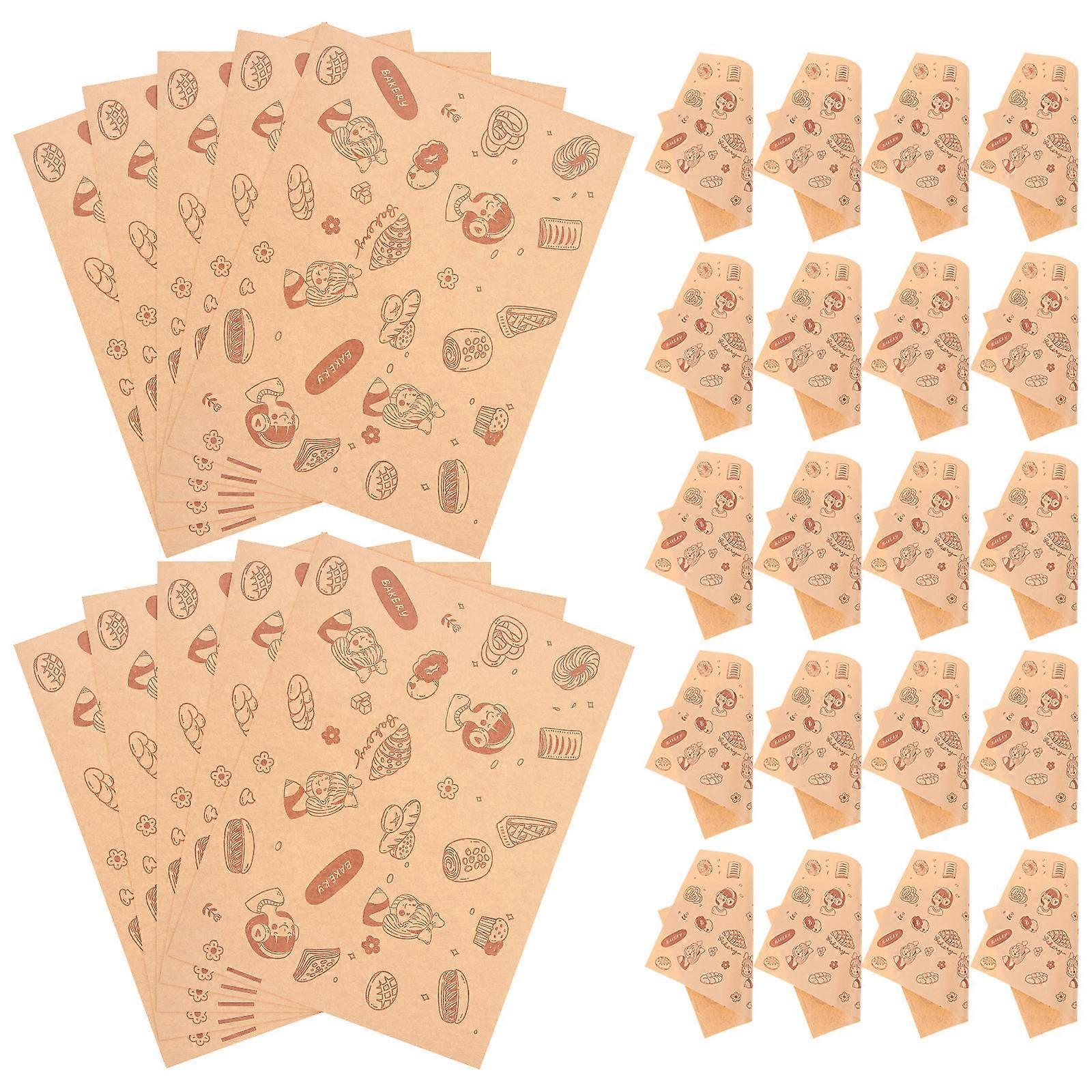 Greaseproof Bread Paper for Baking Multi Paper Material Frying 50Pcs