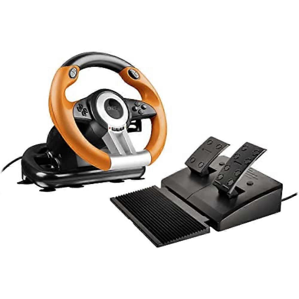 Racing Wheel with Pedals and Vibration, 180° Steering USB Controller for PS3 Driving Games