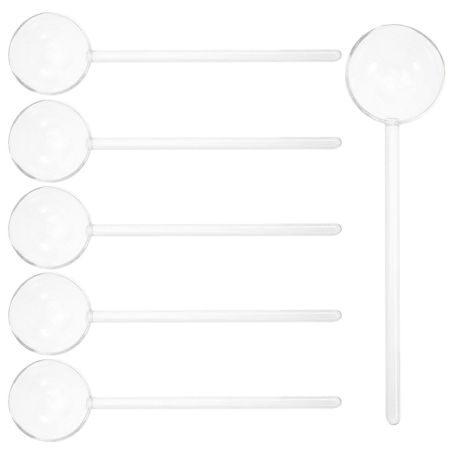 Kitchen Glass Spoons Transparent Long Handle Spoon for Restaurant Use 18Pcs