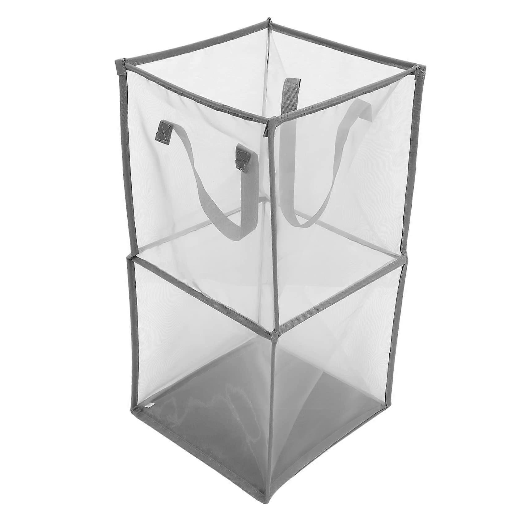 Foldable Laundry Basket with Handles, Lightweight Durable Hamper for Bedroom Dorm Travel Storage