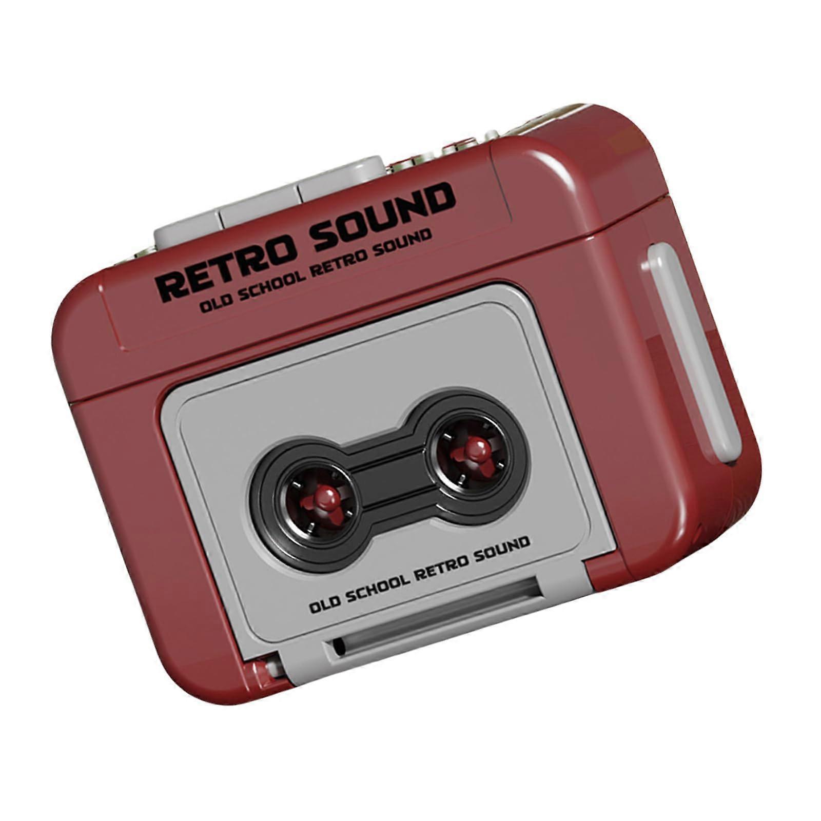 Vintage Cassettes Player Portable Music Recorder Keychains Attachment Recordable Music Box Pendants Red
